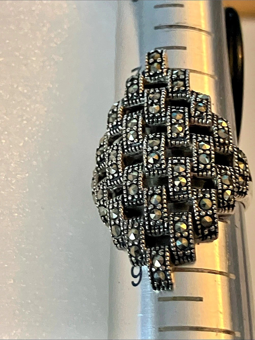 Sterling Silver and Marcasite Statement Ring